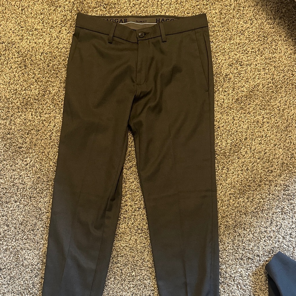Haggar Men's Dark Gray Dress Pants